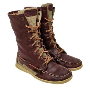 Vintage brown leather Sperry Boat shoe boots sz 7